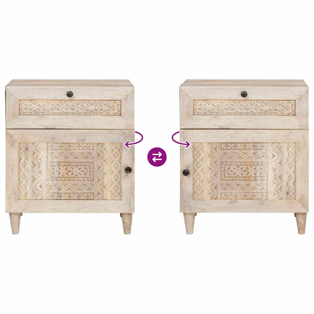 Bedside Cabinet White 50 x 33 x 60 cm Engineered Wood