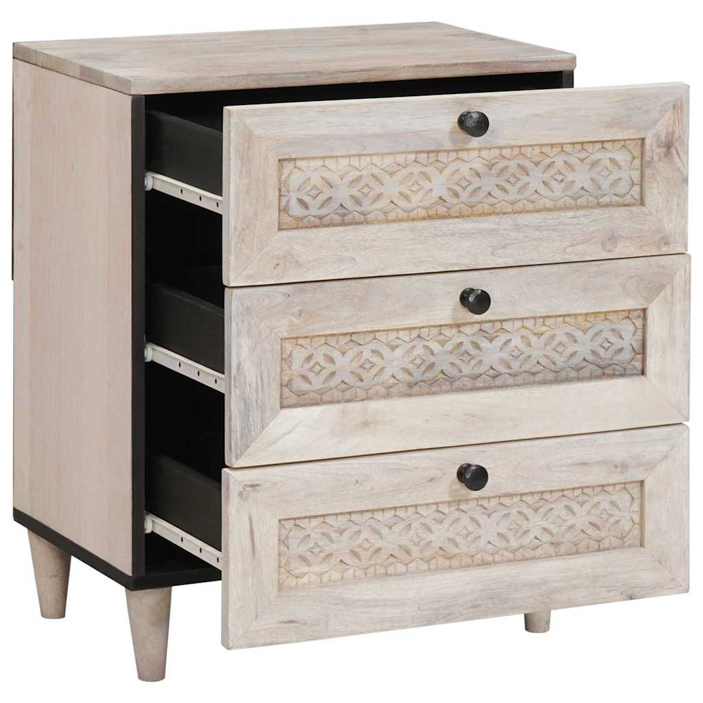 Bedside Cabinet White 50 x 33 x 62 cm Engineered Wood