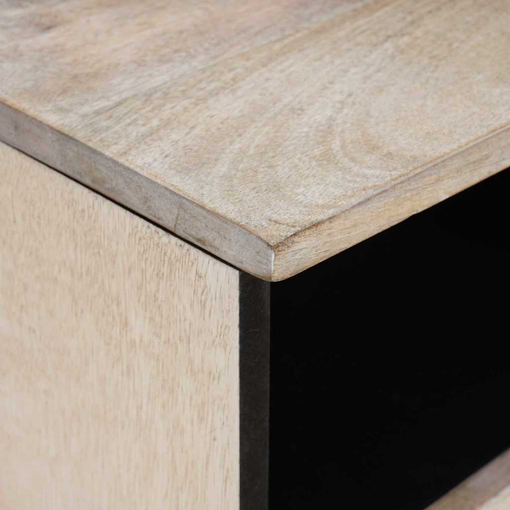TV Cabinet Bleached White 100 x 33 x 46 cm Solid Mango Wood