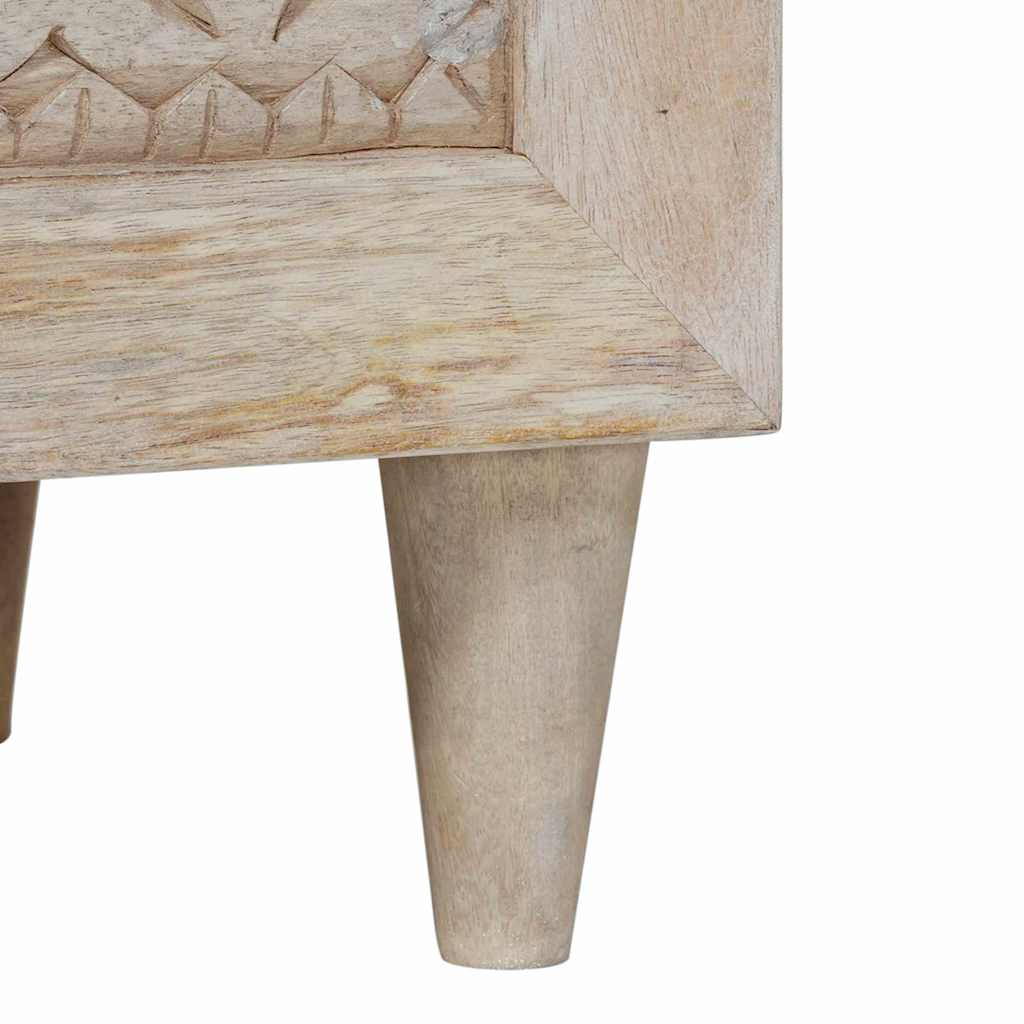 TV Cabinet Bleached White 100 x 33 x 46 cm Solid Mango Wood