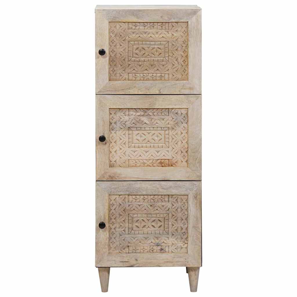 Highboard White 40 x 33 x 110 cm Solid mango wood