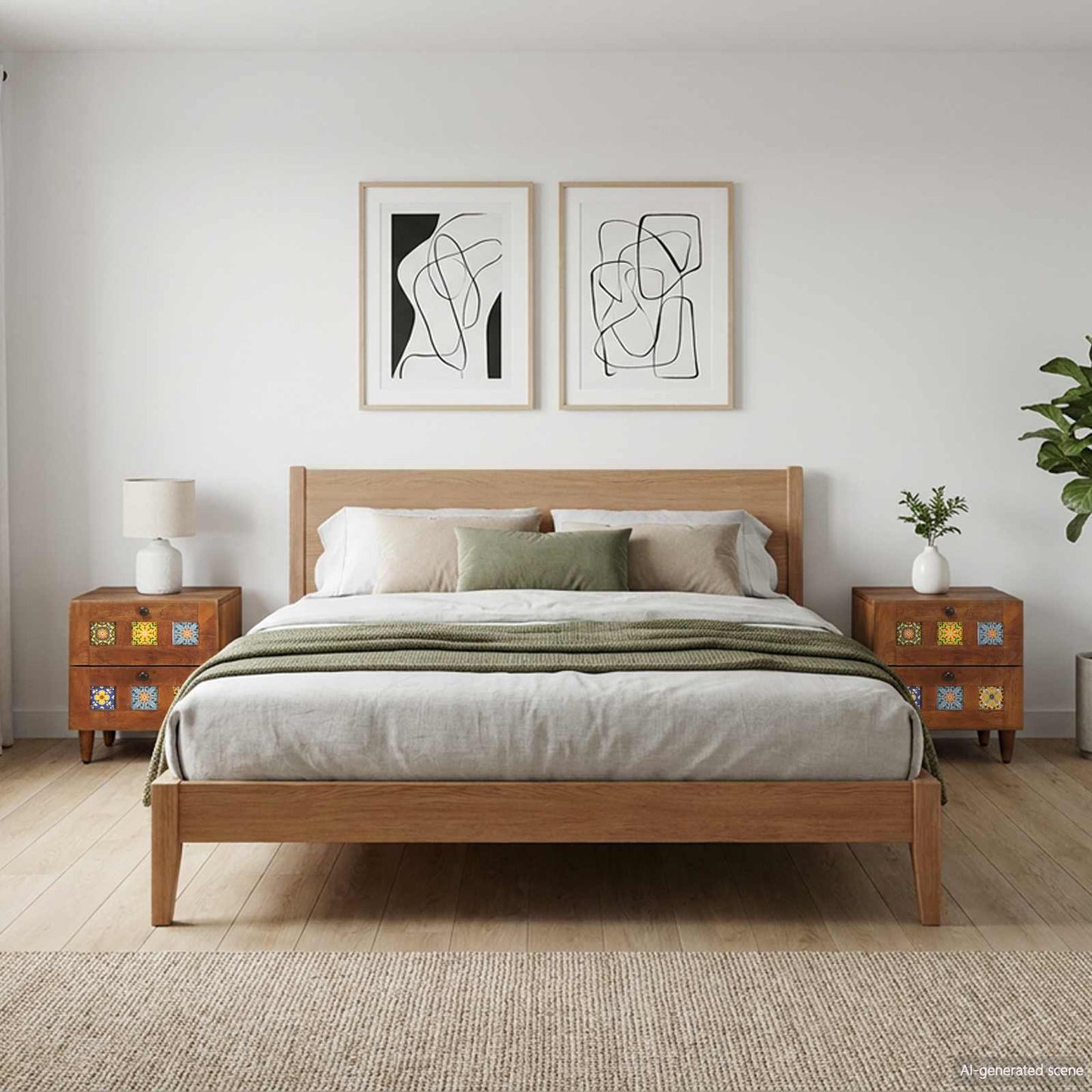Bedside Cabinet 2 pcs Brown 40 x 33 x 46 cm Solid Mango Wood
