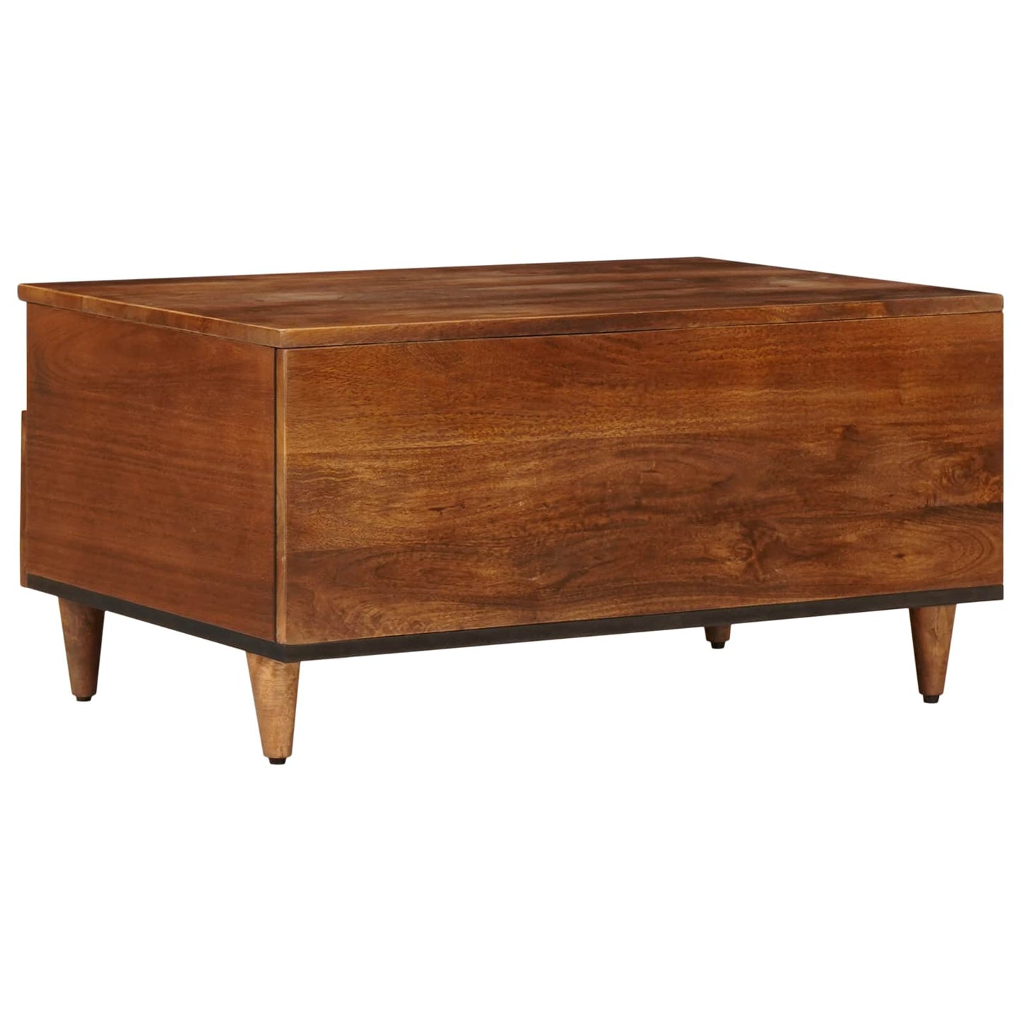 TV Cabinet with Drawer Walnut 70 x 33 x 46 cm Solid Mango Wood