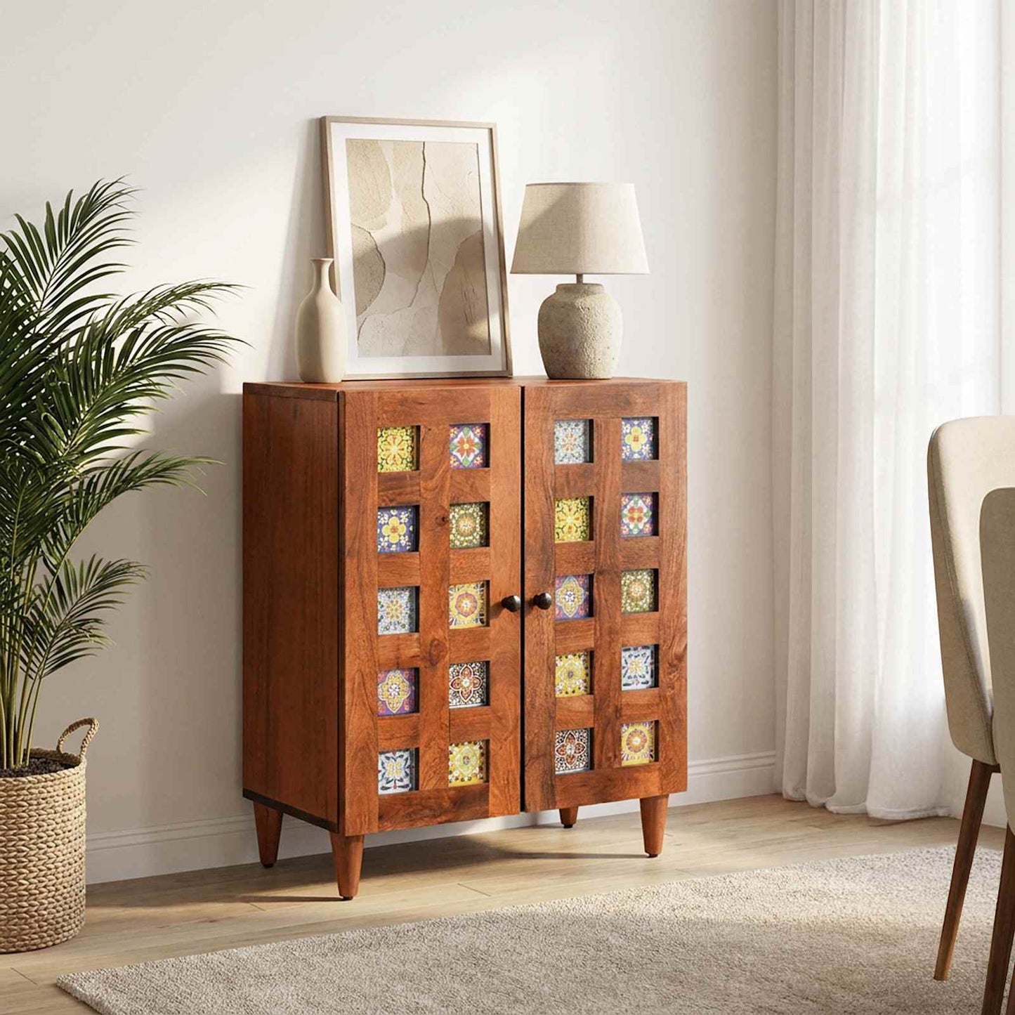 Sideboard Walnut 60 x 33 x 75 cm Solid Mango Wood