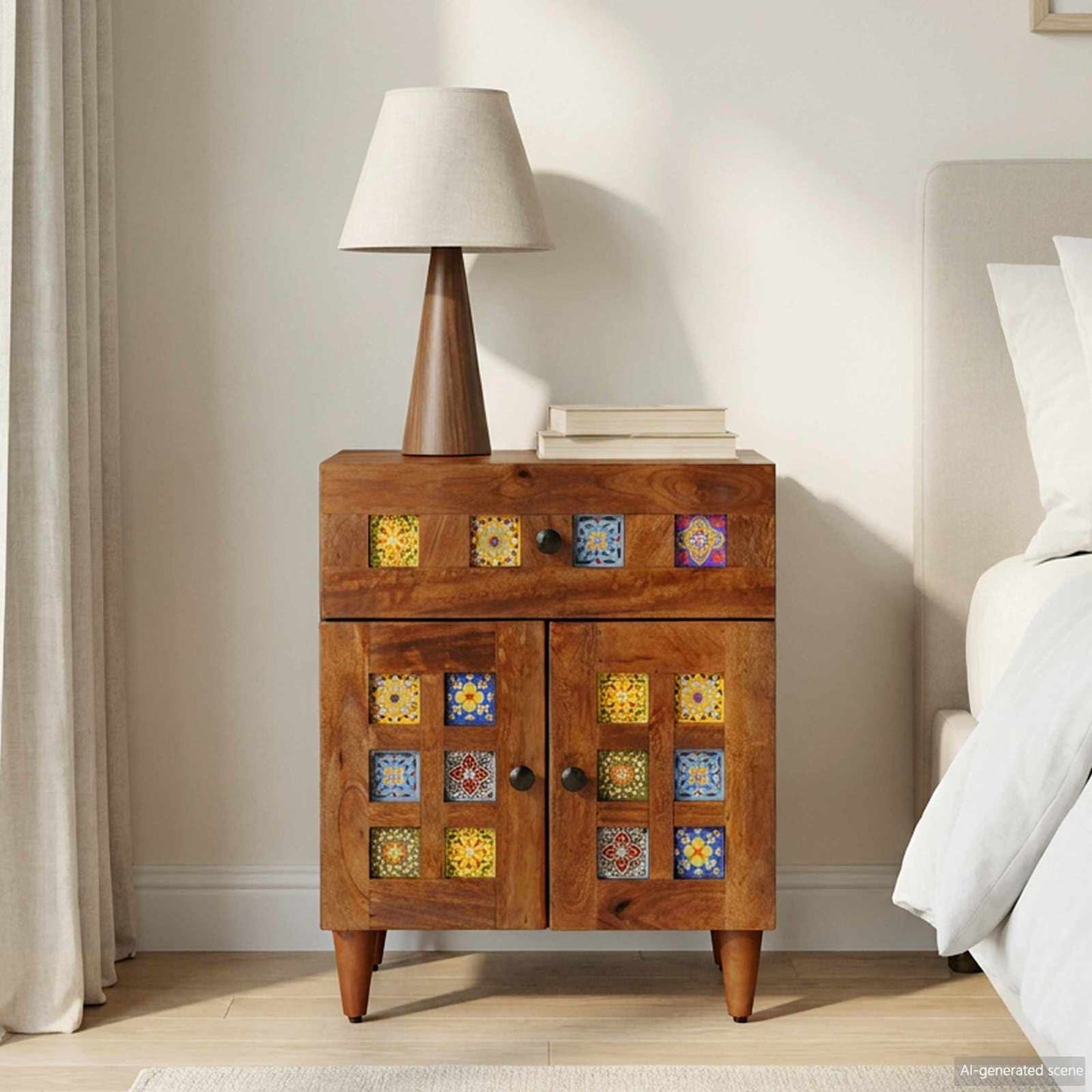Bedside Cabinet Brown 50 x 33 x 60 cm Solid Mango Wood