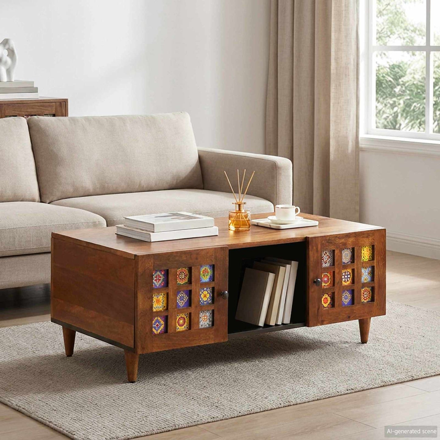 Coffee Table Brown 100 x 54 x 40 cm Solid Mango Wood