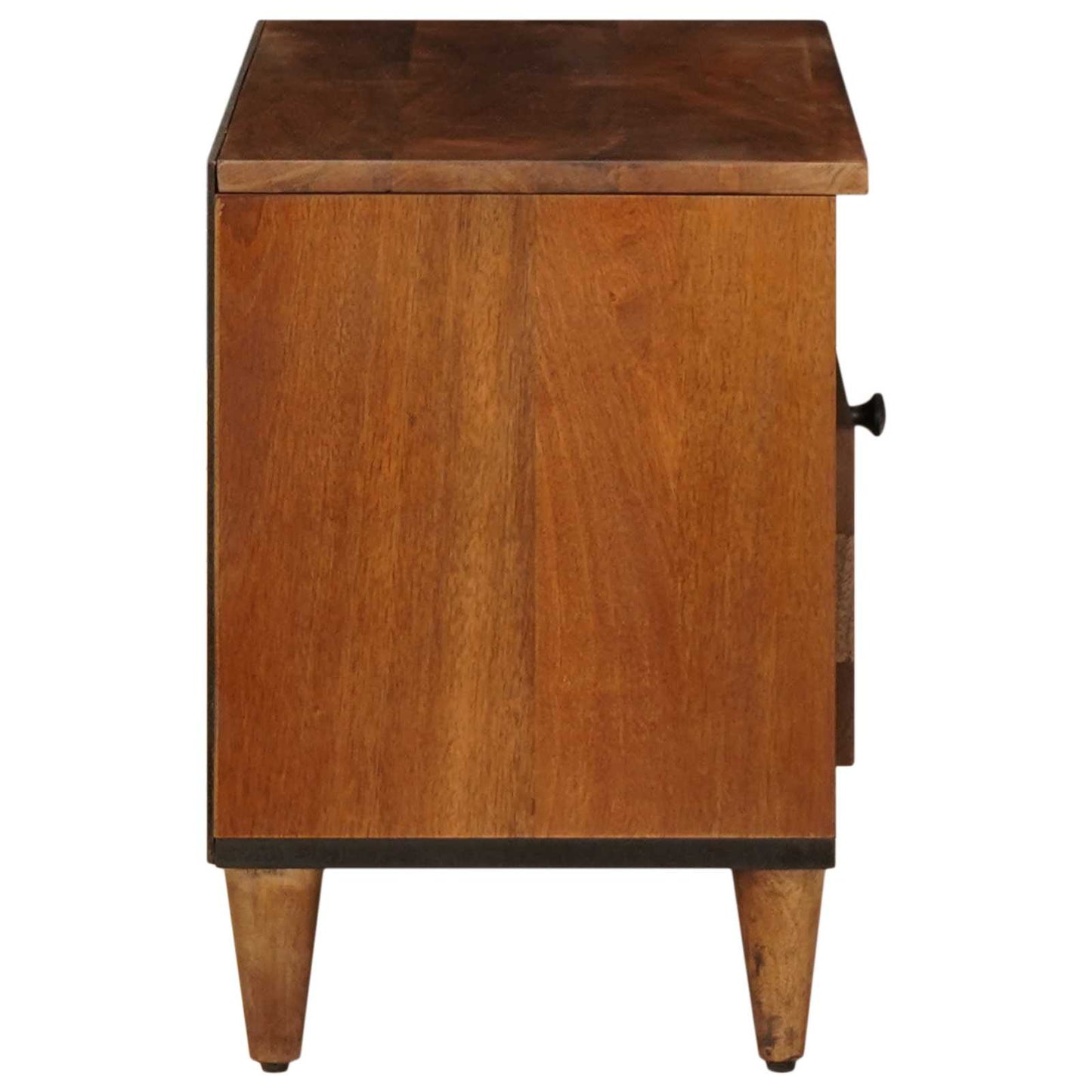 TV Cabinet with Drawer Walnut 80 x 33 x 46 cm Solid Mango Wood