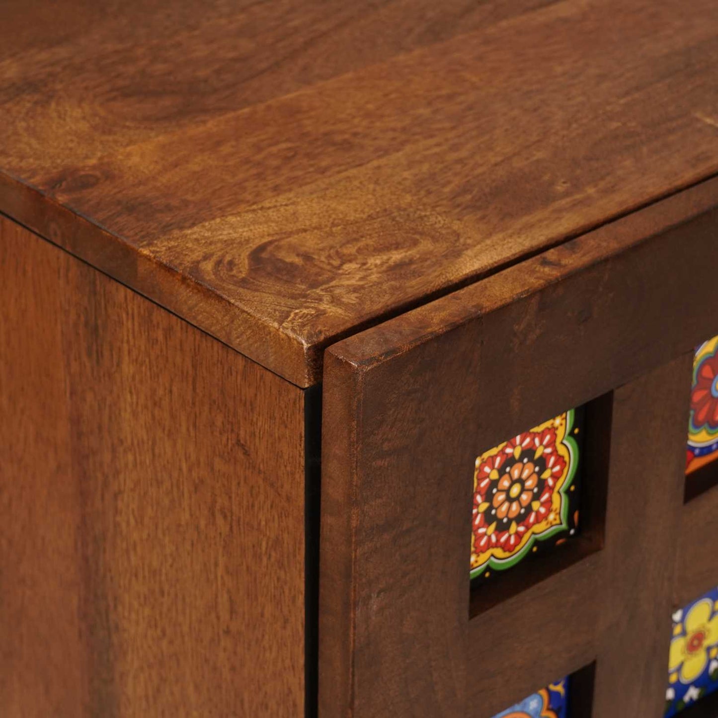 Sideboard with Storage Walnut 40 x 33 x 75 cm Solid Mango Wood