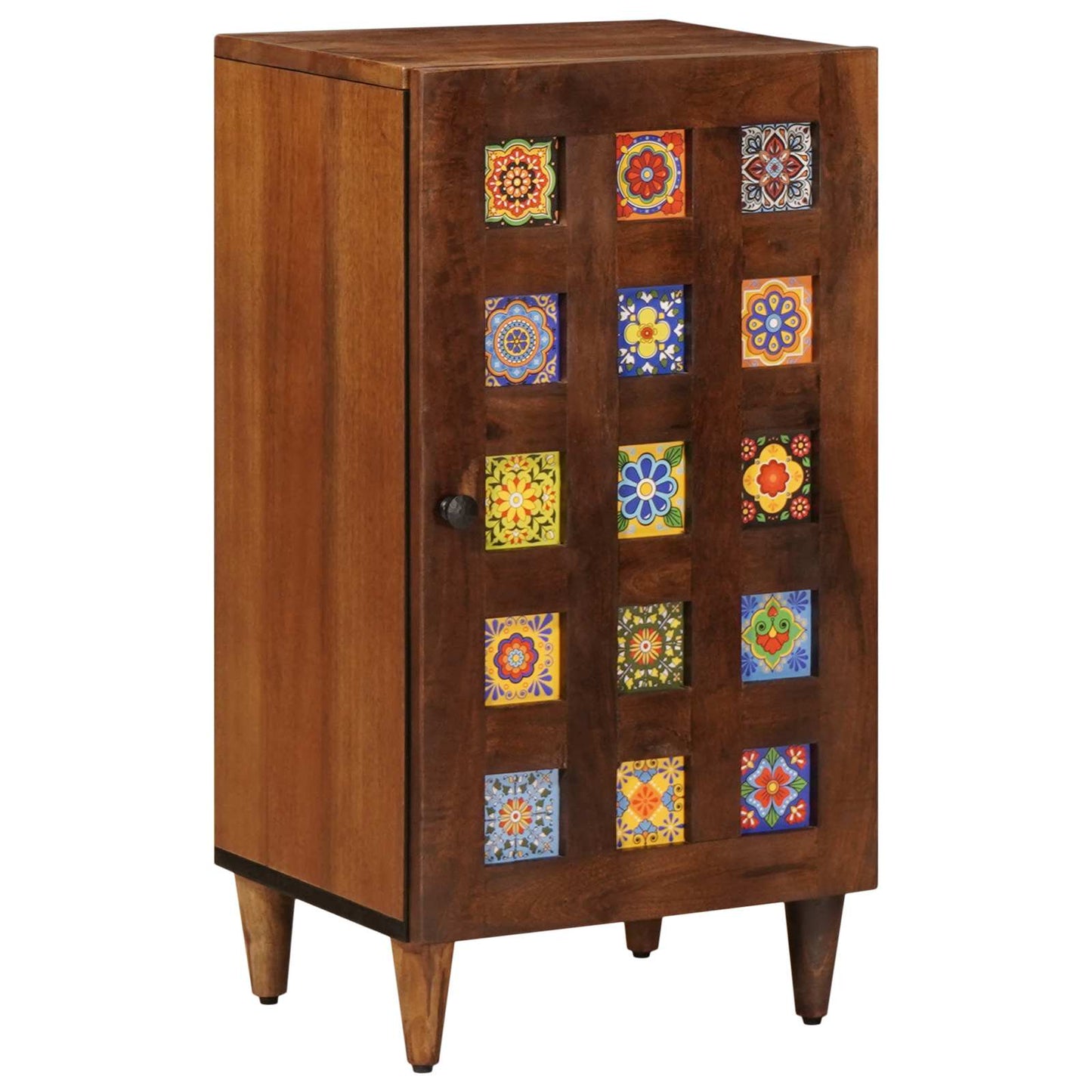 Sideboard with Storage Walnut 40 x 33 x 75 cm Solid Mango Wood