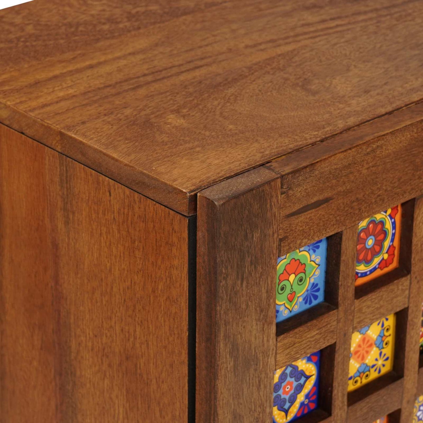 Sideboard with Storage Walnut 60 x 33 x 75 cm Solid Mango Wood