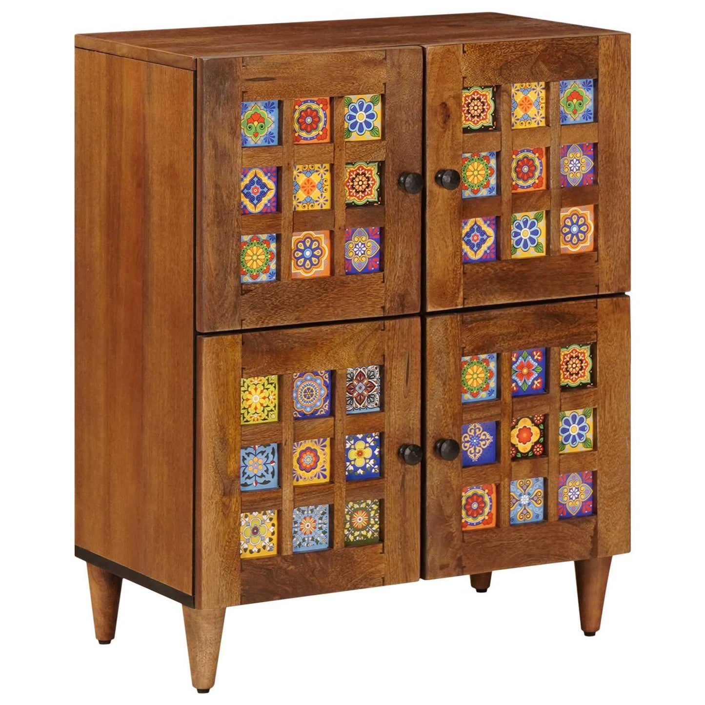 Sideboard with Storage Walnut 60 x 33 x 75 cm Solid Mango Wood
