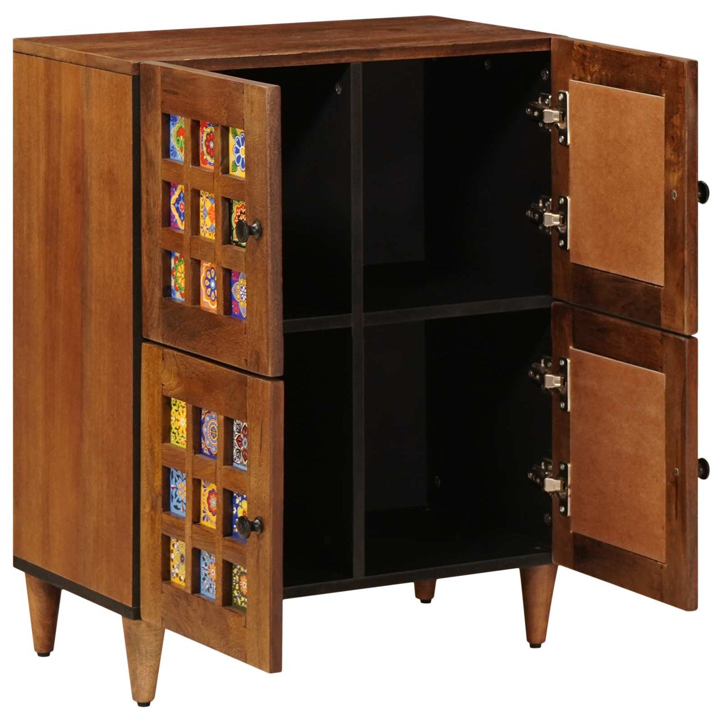 Sideboard with Storage Walnut 60 x 33 x 75 cm Solid Mango Wood