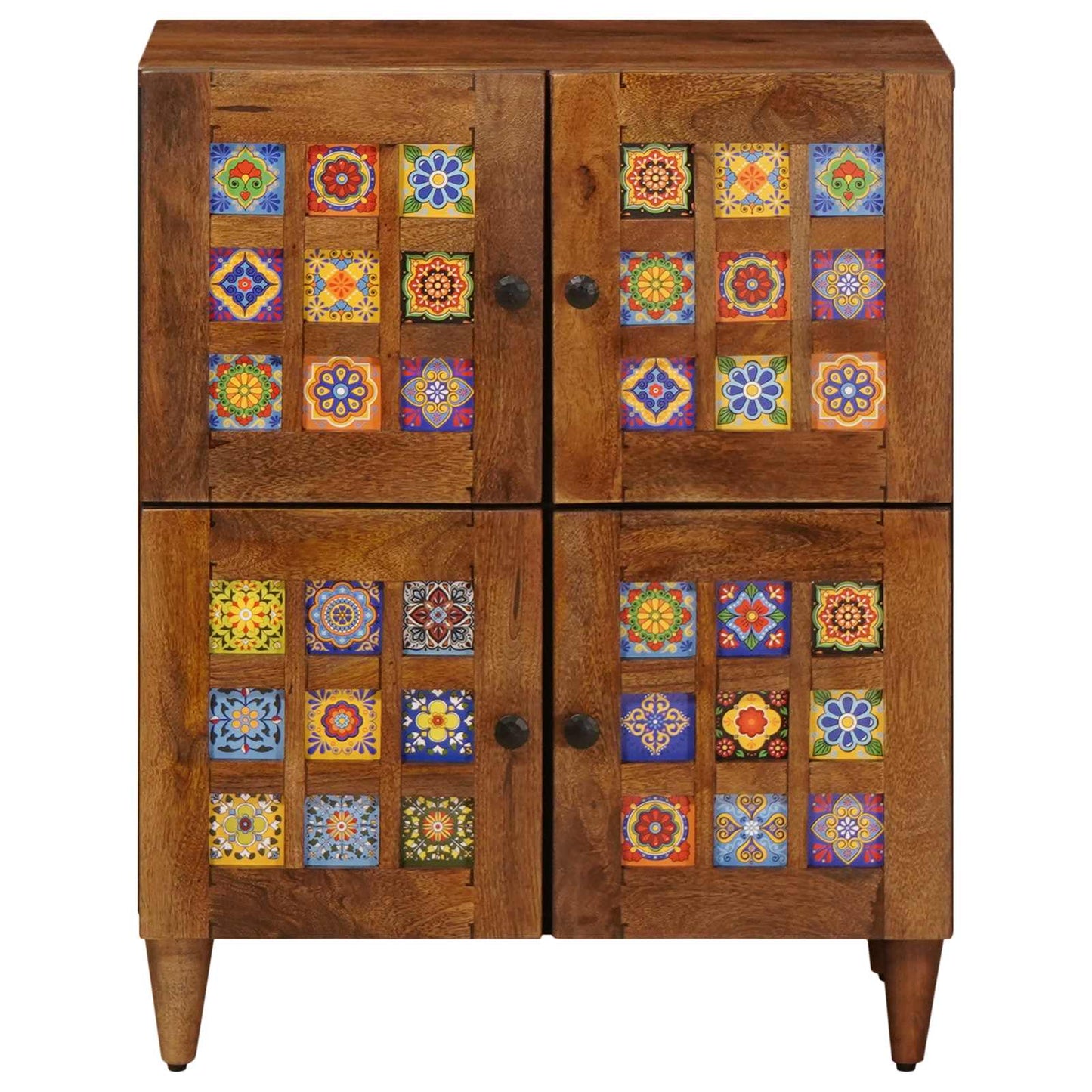 Sideboard with Storage Walnut 60 x 33 x 75 cm Solid Mango Wood