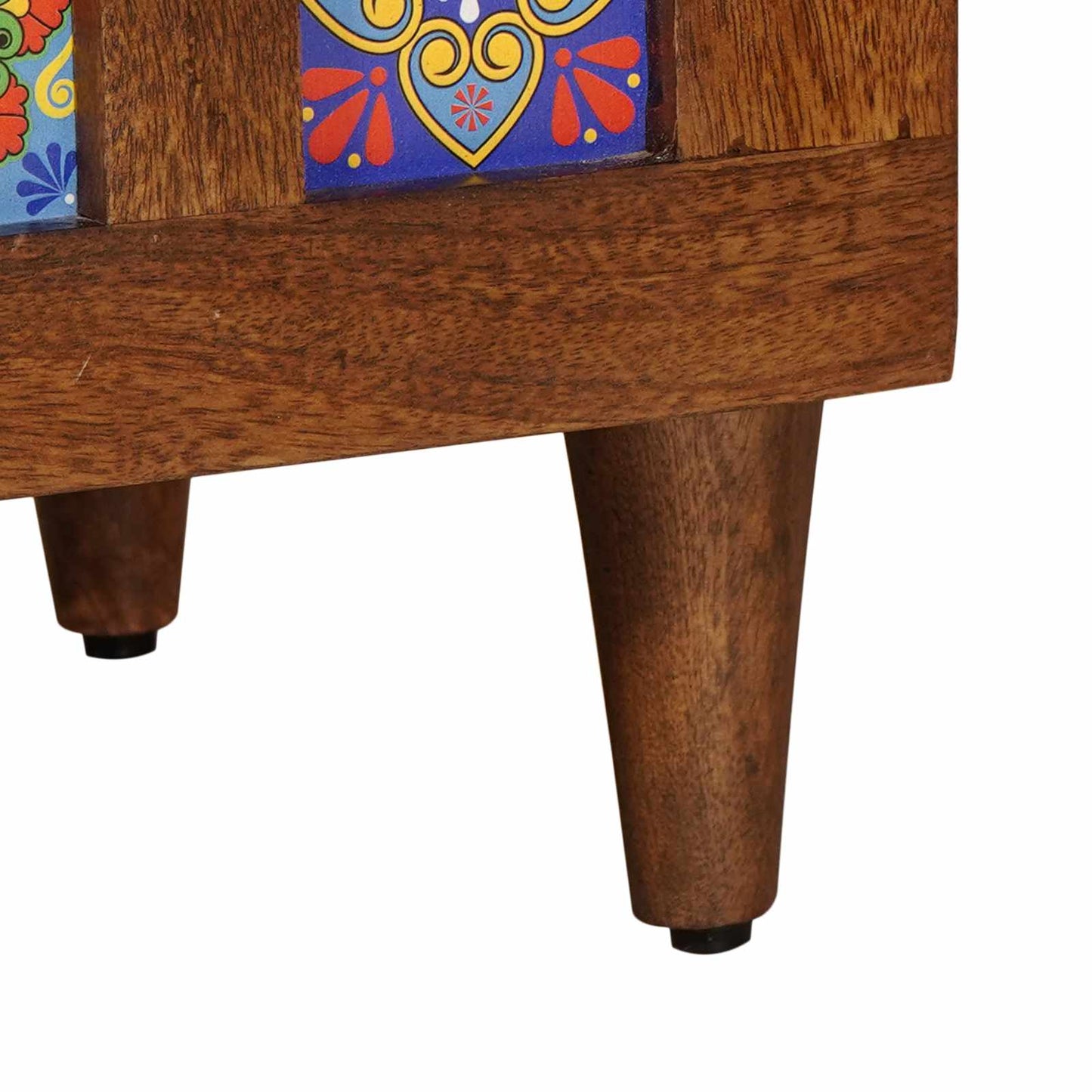 Highboard with Door Walnut 60 x 33.5 x 100 cm Solid Mango Wood