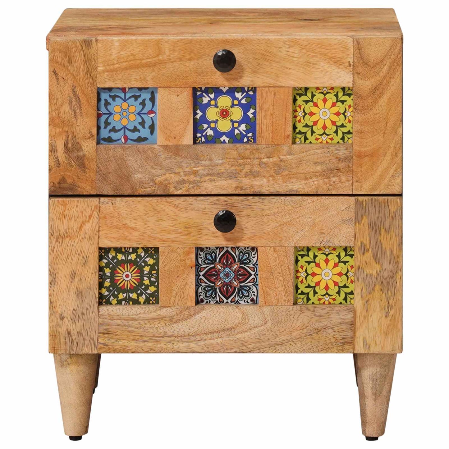 Bedside Cabinet Natural 40 x 33.5 x 46 cm Solid Mango Wood