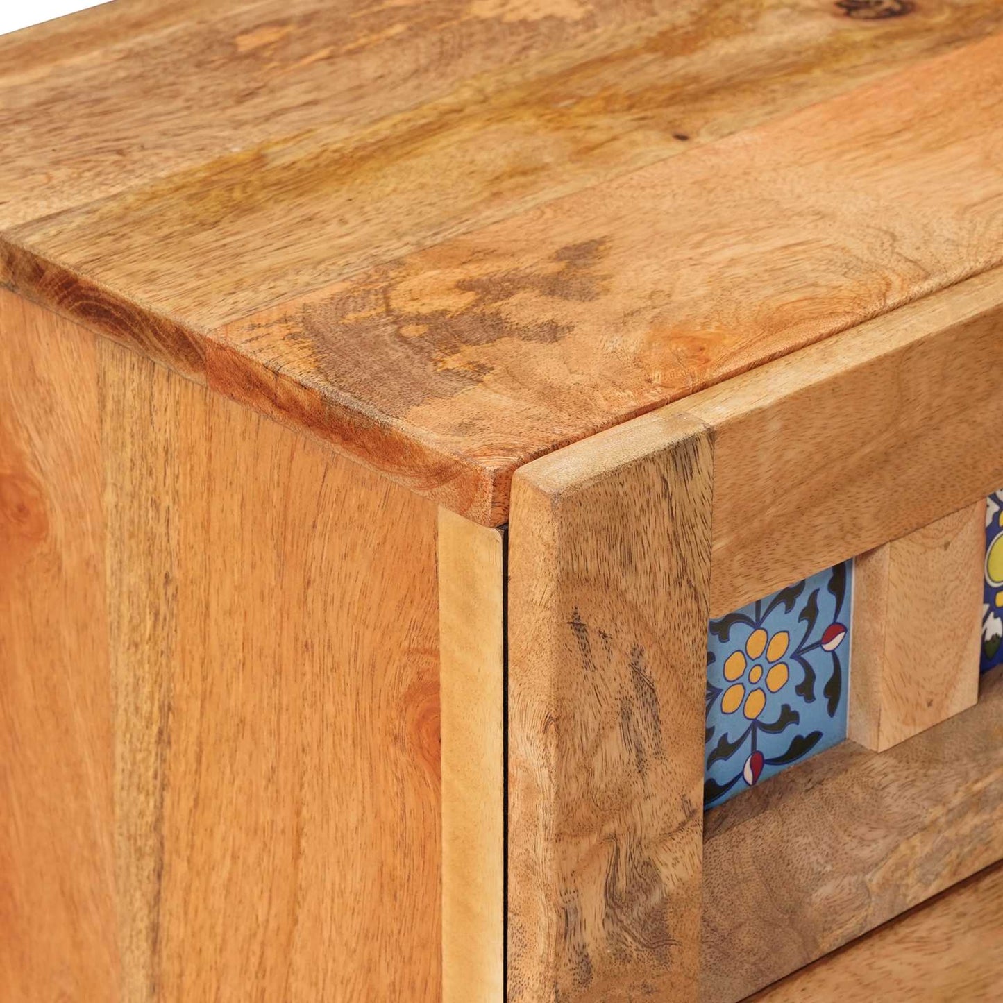 Bedside Cabinet 2 pcs Natural 40 x 33 x 46 cm Solid Mango Wood