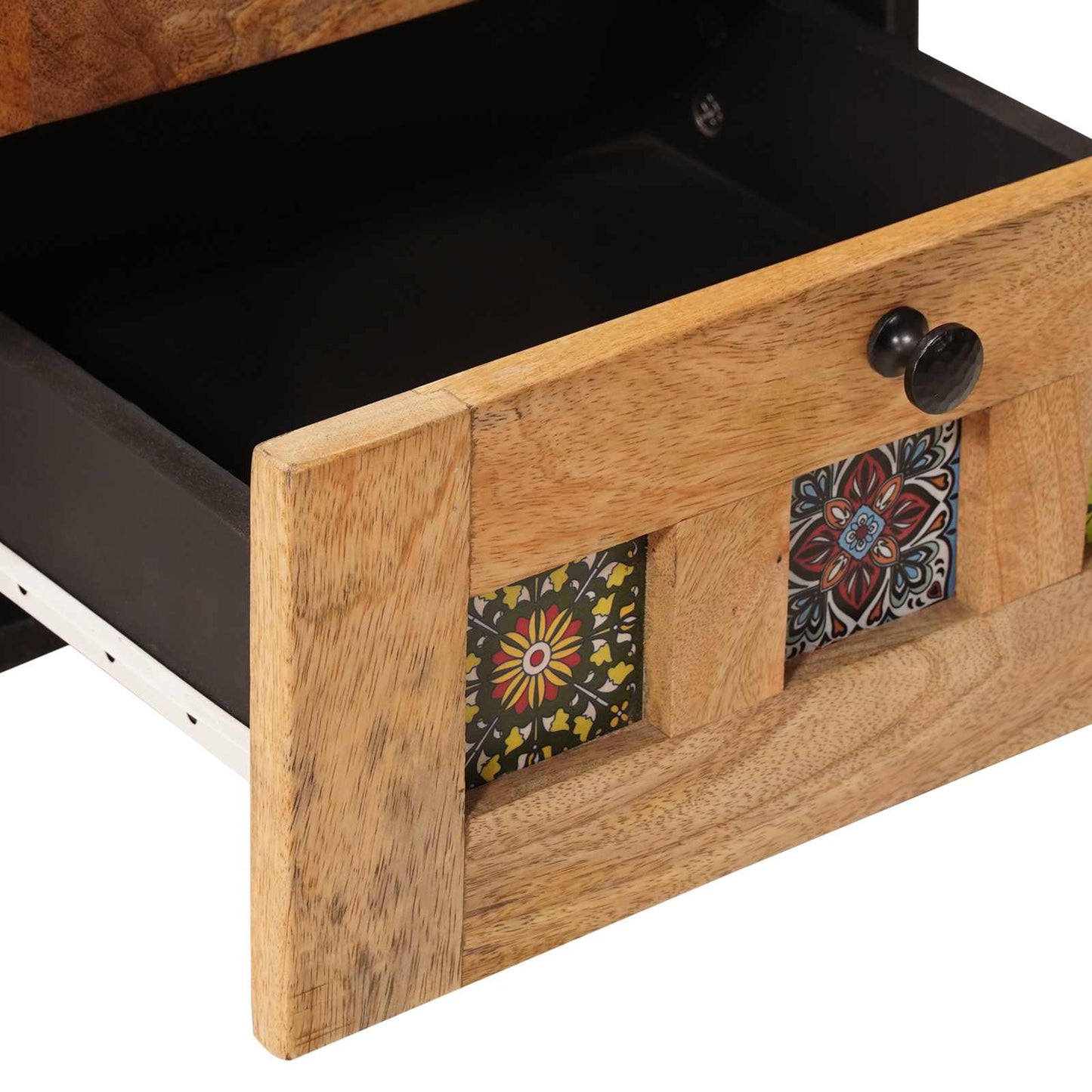 Bedside Cabinet 2 pcs Natural 40 x 33 x 46 cm Solid Mango Wood