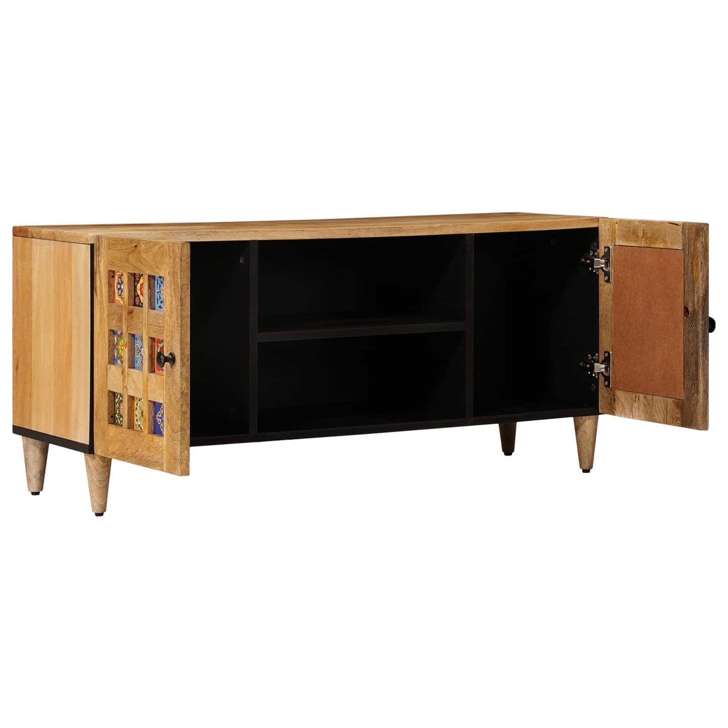 TV Cabinet with Shelf Natural 105 x 33 x 46 cm Solid Mango Wood