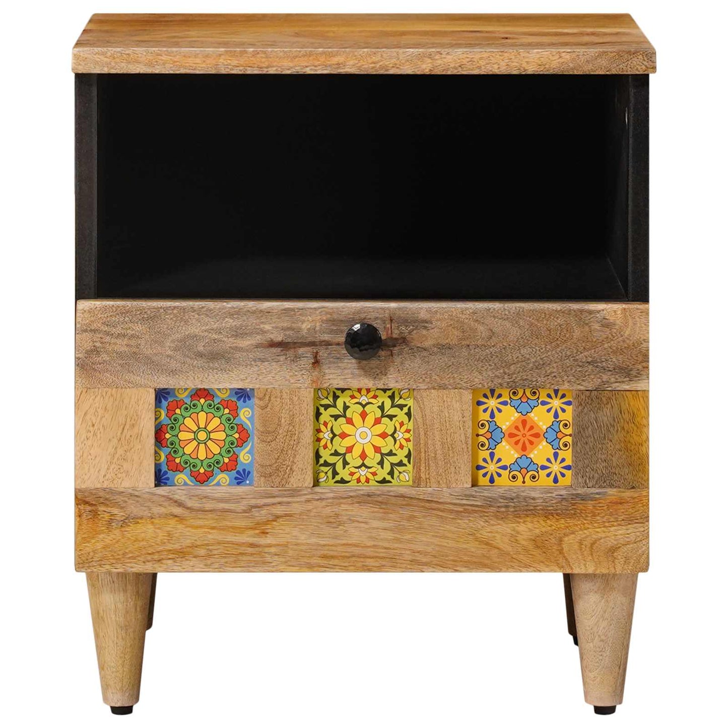 Bedside Cabinet 2 pcs Natural 40 x 33 x 46 cm Solid Mango Wood