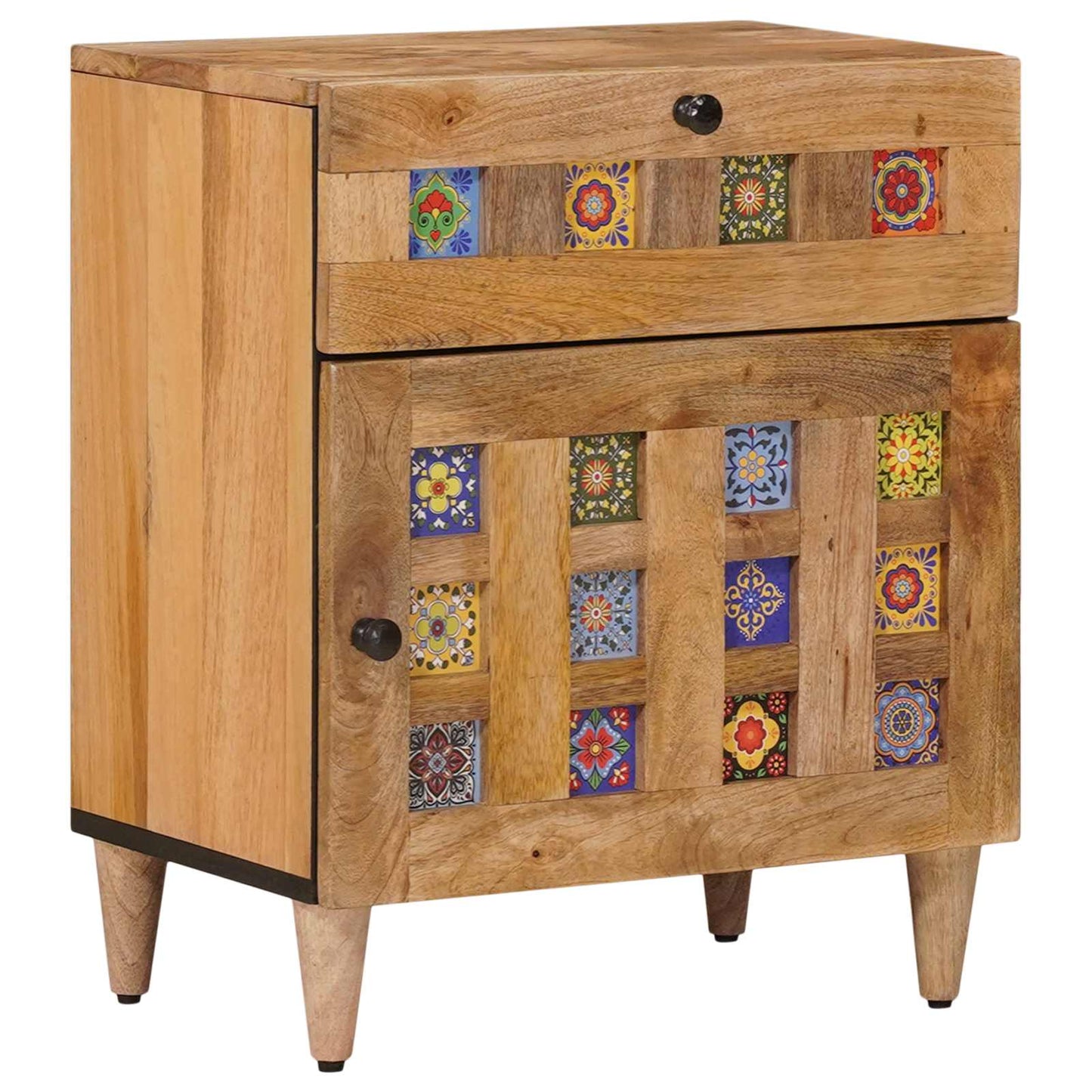 Bedside Cabinet Natural 50 x 33 x 60 cm Solid Mango Wood