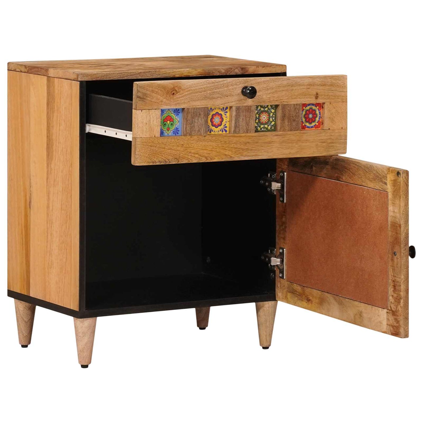 Bedside Cabinet Natural 50 x 33 x 60 cm Solid Mango Wood