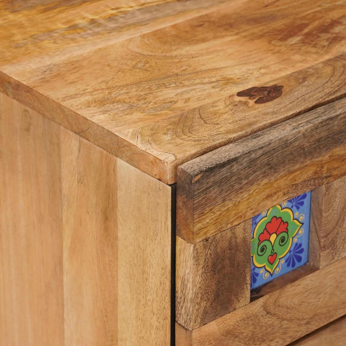 Bedside Cabinet Natural 50 x 33 x 62 cm Solid Mango Wood