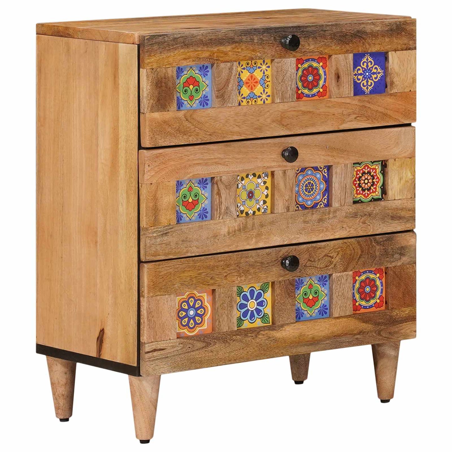 Bedside Cabinet Natural 50 x 33 x 62 cm Solid Mango Wood