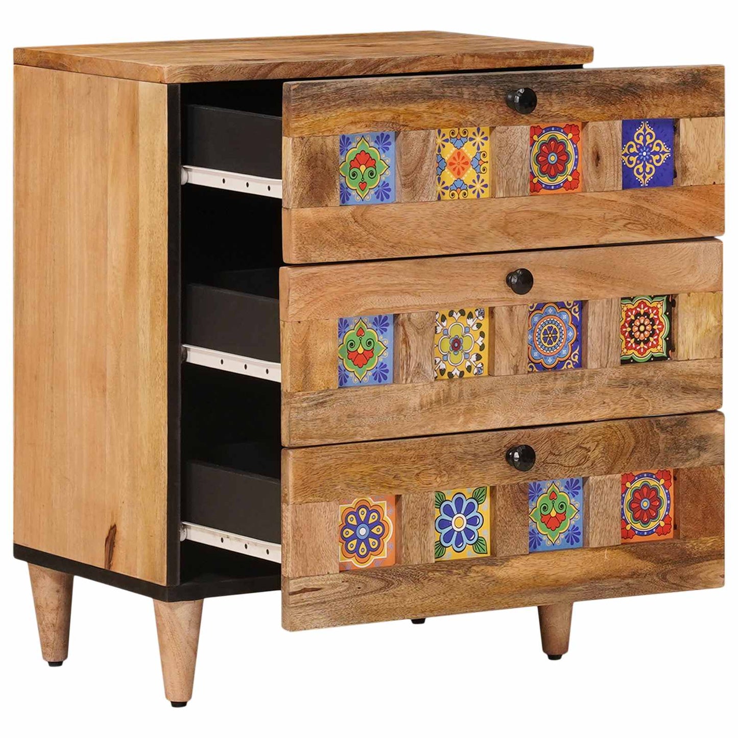 Bedside Cabinet Natural 50 x 33 x 62 cm Solid Mango Wood