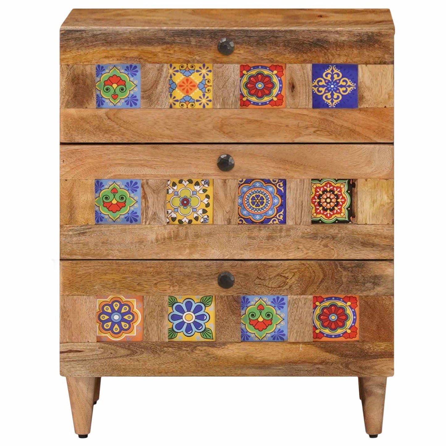 Bedside Cabinet Natural 50 x 33 x 62 cm Solid Mango Wood