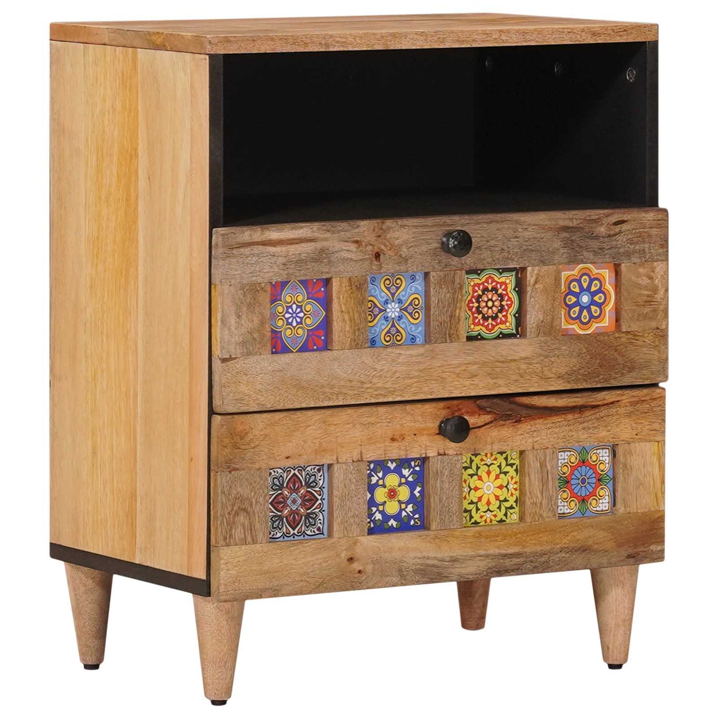 Bedside Cabinet Natural 50 x 33 x 62 cm Solid Mango Wood