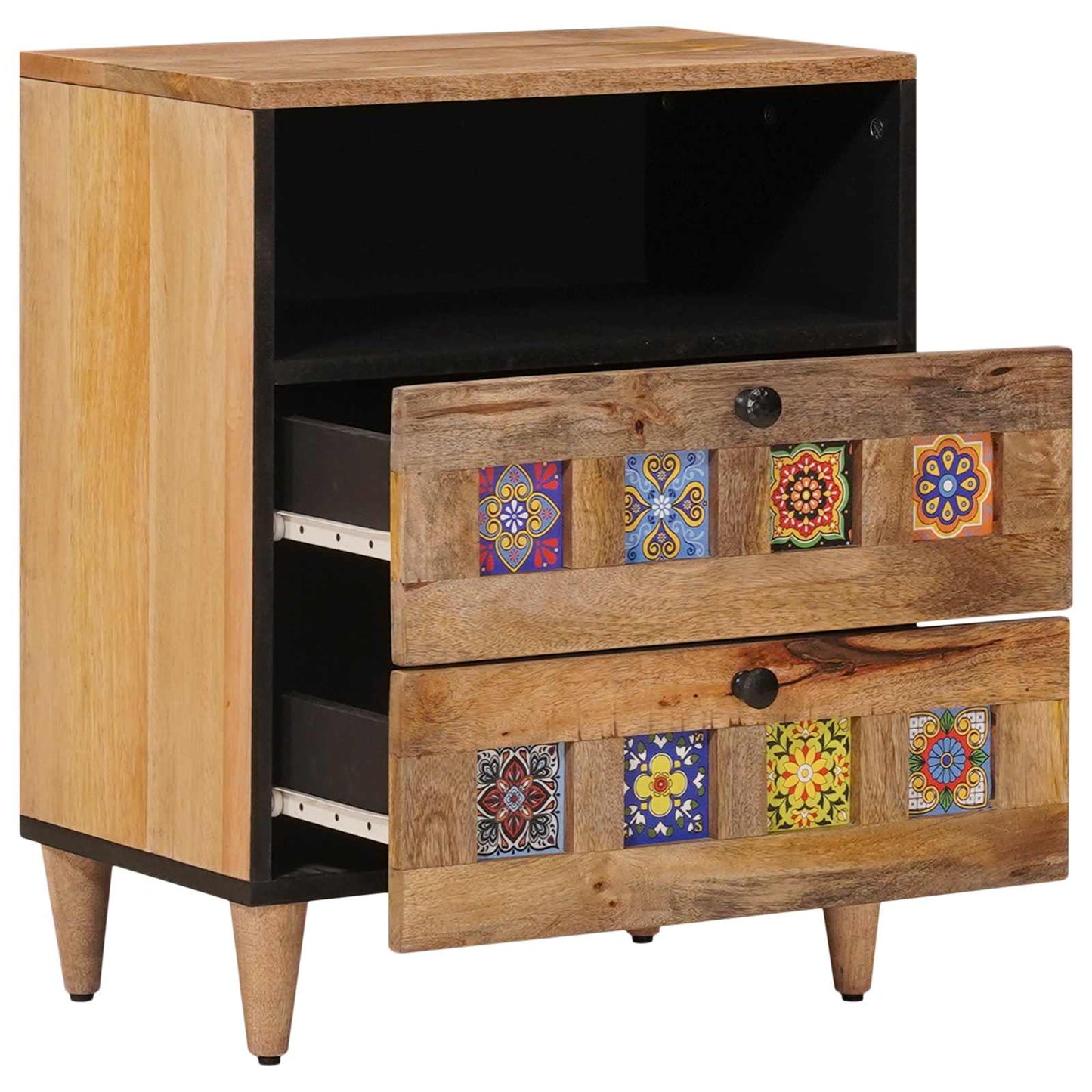 Bedside Cabinet Natural 50 x 33 x 62 cm Solid Mango Wood