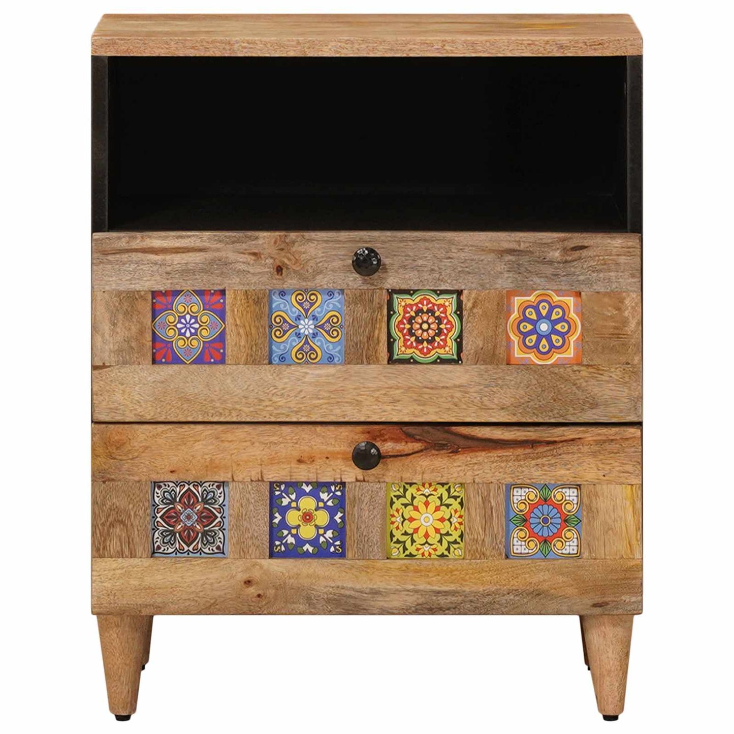 Bedside Cabinet Natural 50 x 33 x 62 cm Solid Mango Wood