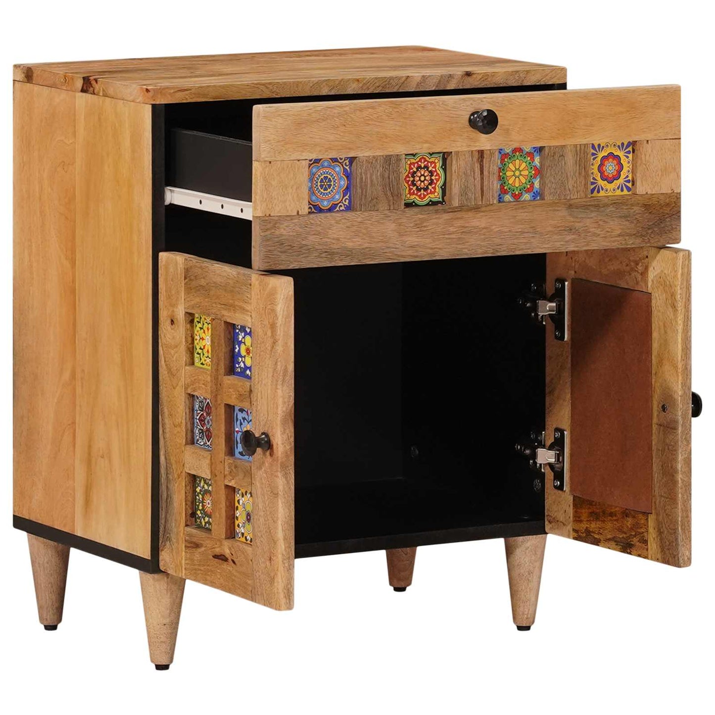 Bedside Cabinet Natural 50 x 33 x 60 cm Solid Mango Wood