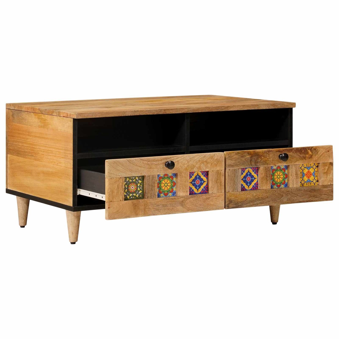 Coffee Table Natural 80 x 54 x 40 cm Solid Mango Wood