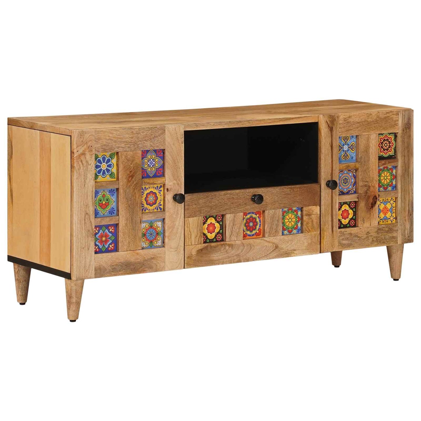TV Cabinet Natural 105 x 33.5 x 46 cm Solid Mango Wood