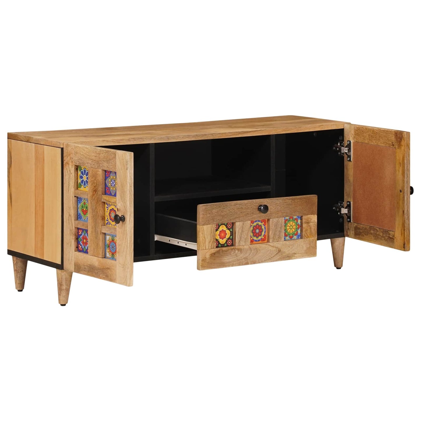 TV Cabinet Natural 105 x 33.5 x 46 cm Solid Mango Wood