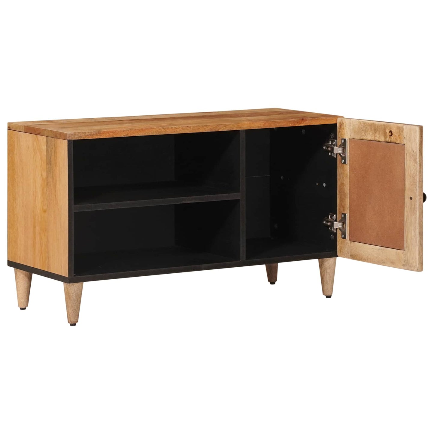 TV Cabinet with Door Natural 80 x 33 x 46 cm Solid Mango Wood