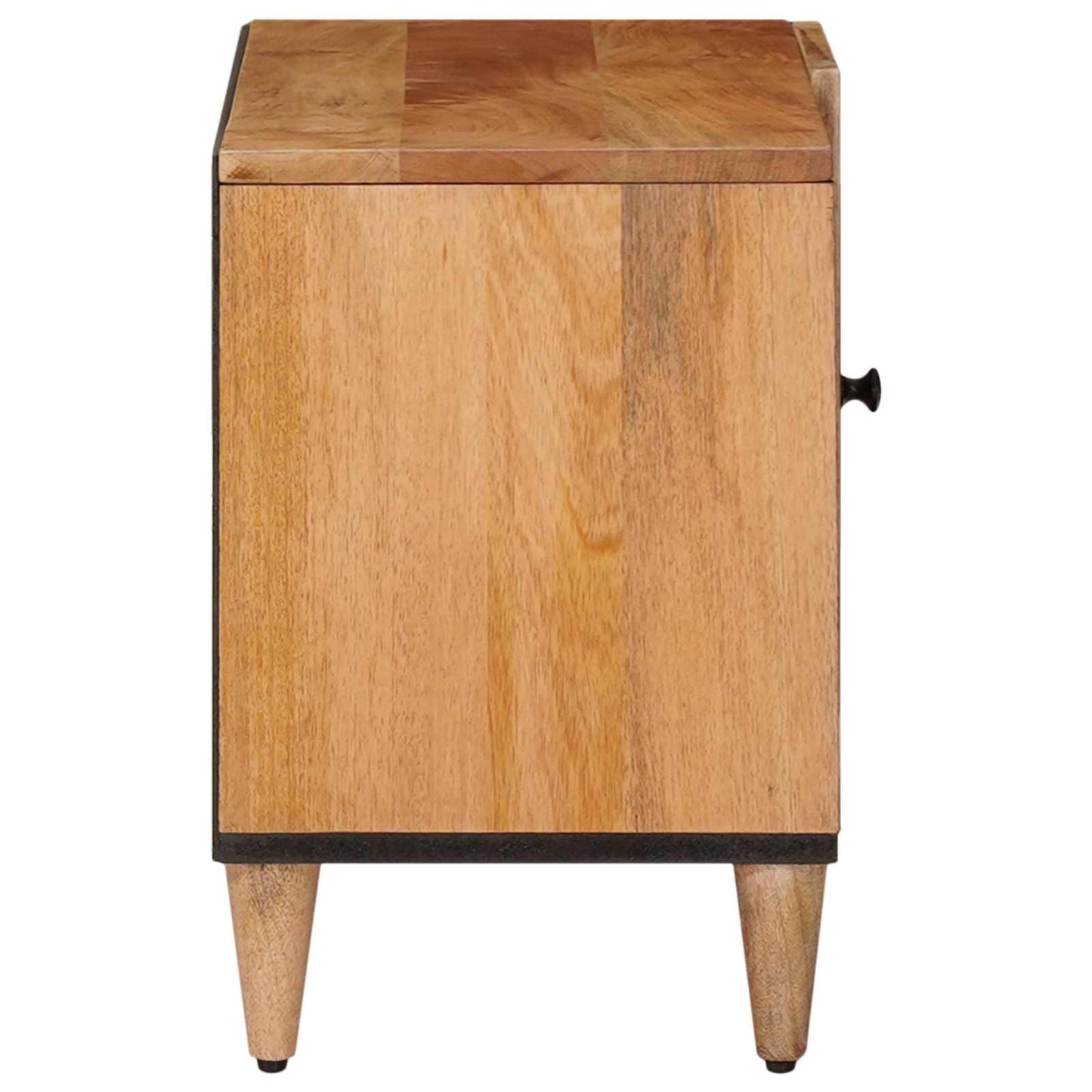 TV Cabinet with Door Natural 80 x 33 x 46 cm Solid Mango Wood