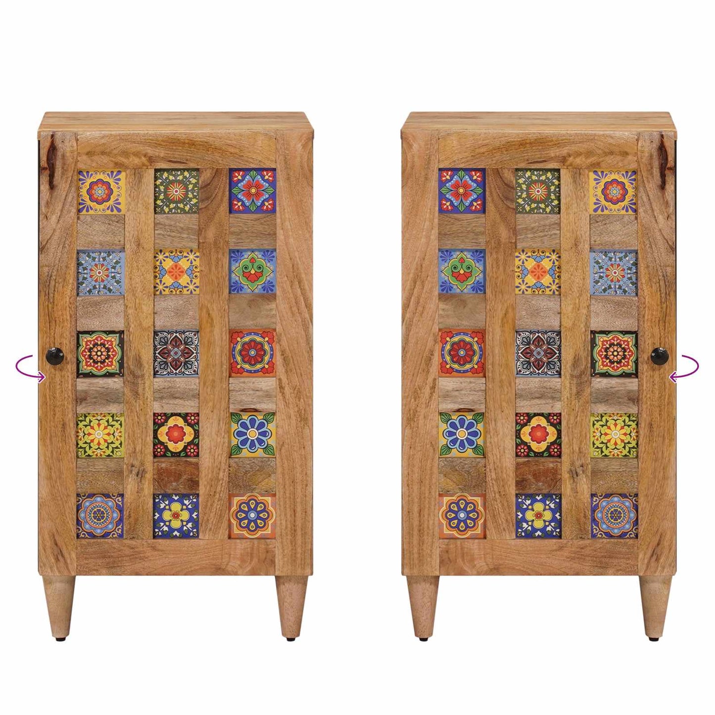 Sideboard with Storage Natural 40 x 33 x 75 cm Solid Mango Wood