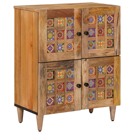 Sideboard with Storage Natural 60 x 33 x 75 cm Solid Mango Wood