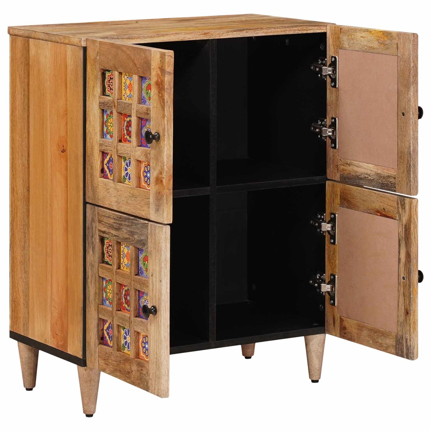Sideboard with Storage Natural 60 x 33 x 75 cm Solid Mango Wood