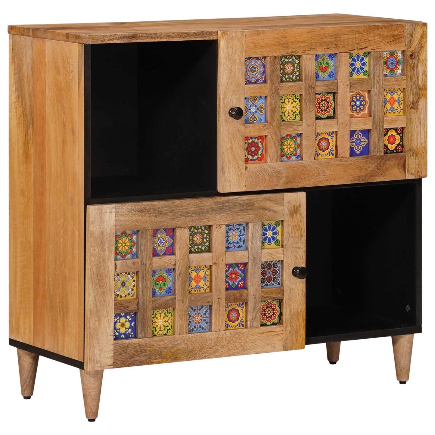 Sideboard with Storage Natural 80 x 33 x 75 cm Solid Mango Wood