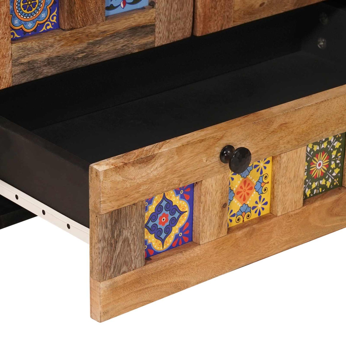 Highboard with Door Natural 60 x 33.5 x 100 cm Solid Mango Wood