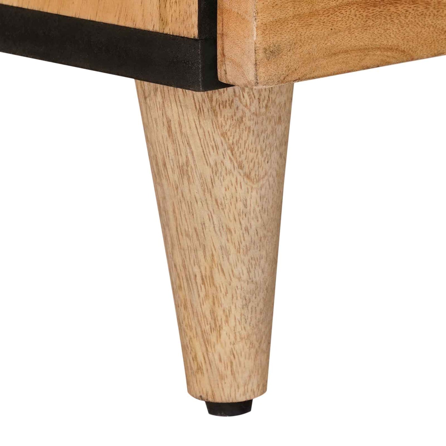 Highboard with Door Natural 60 x 33.5 x 100 cm Solid Mango Wood