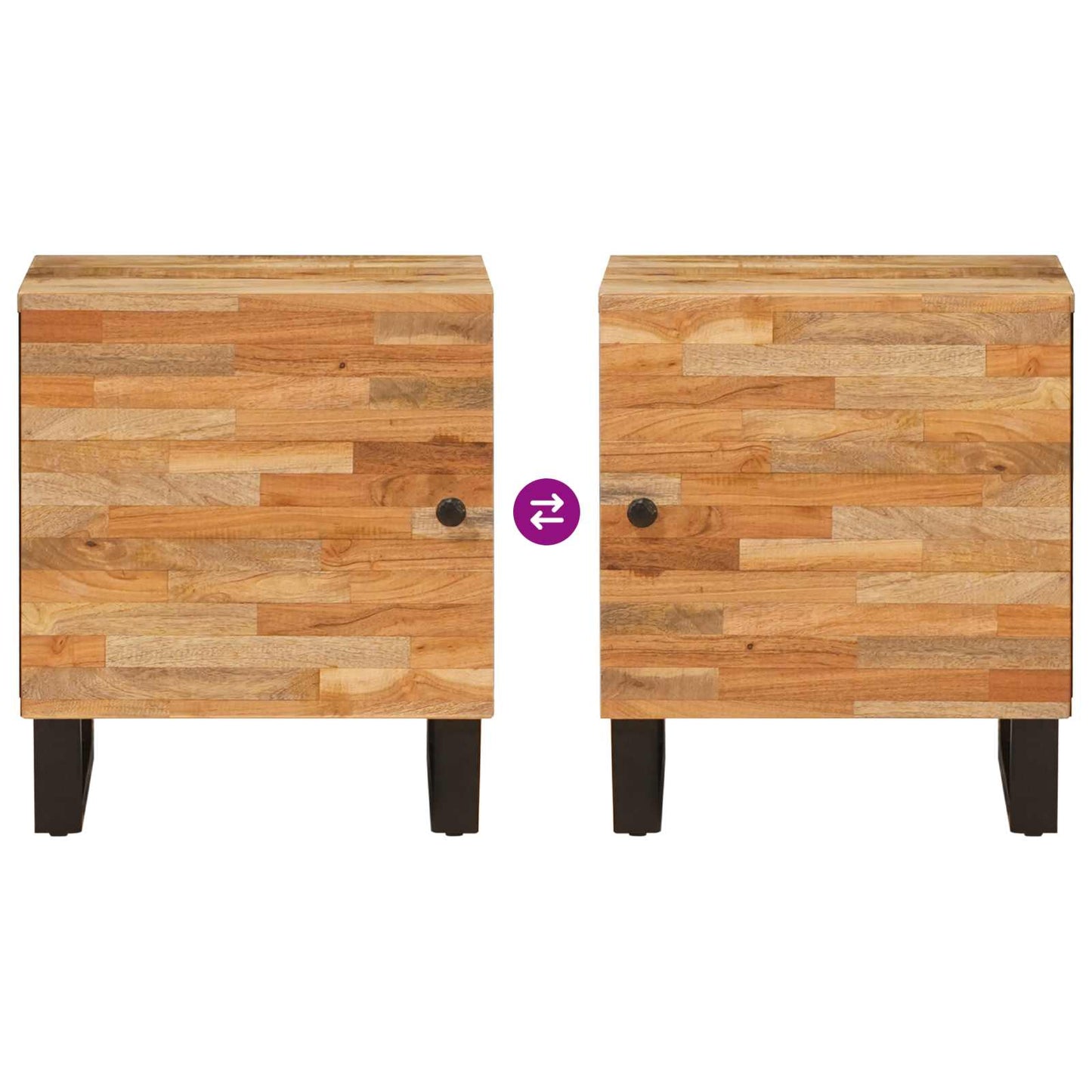 Bedside Cabinet Brown 40 x 33 x 46 cm Solid Mango Wood