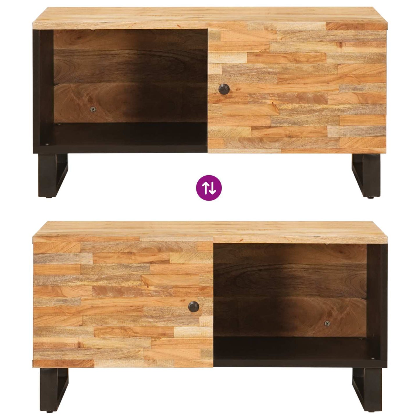 Coffee Table Brown 80 x 50 x 40 cm Solid Mango Wood