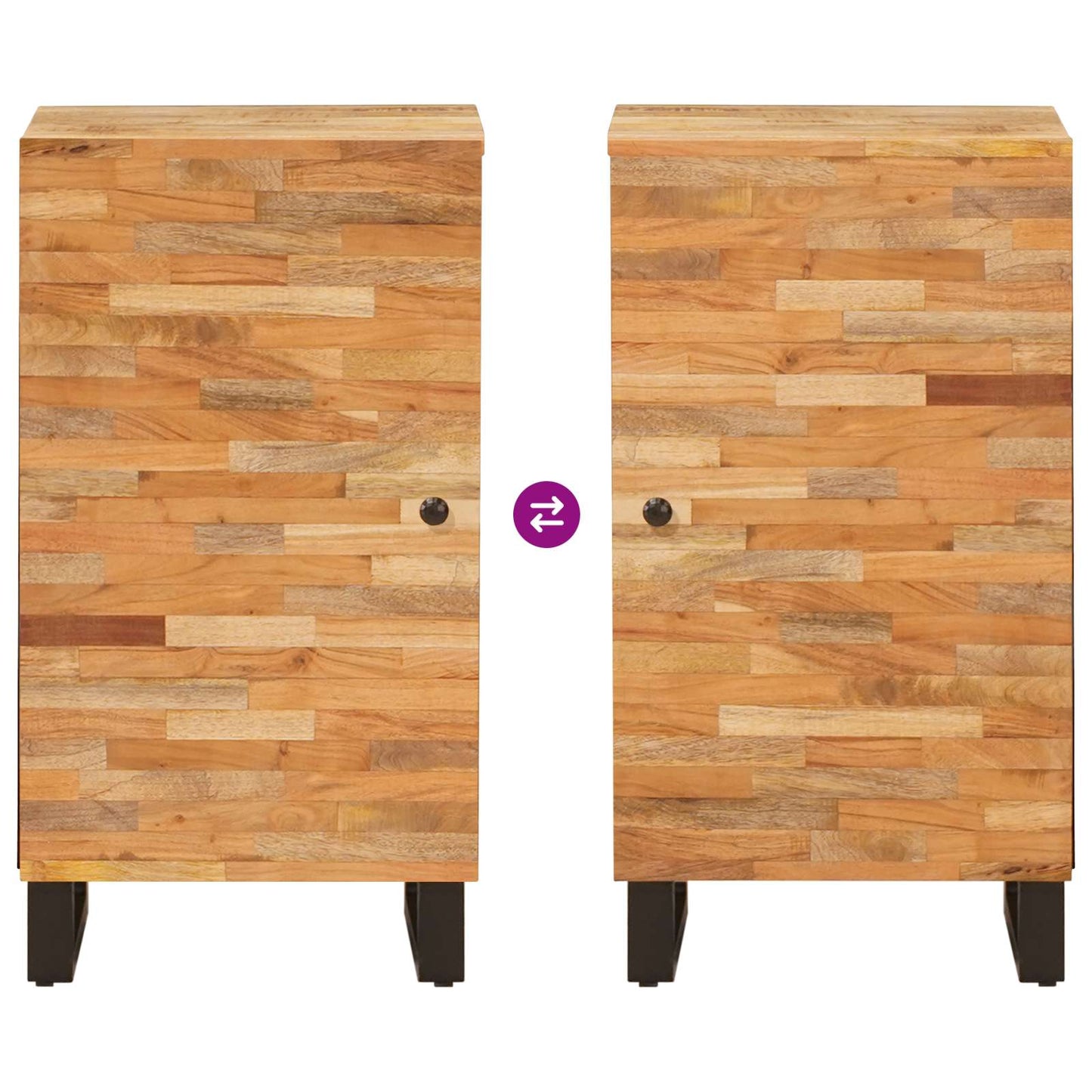 Side Cabinet with Door Brown 40 x 33 x 75 cm Solid Mango Wood