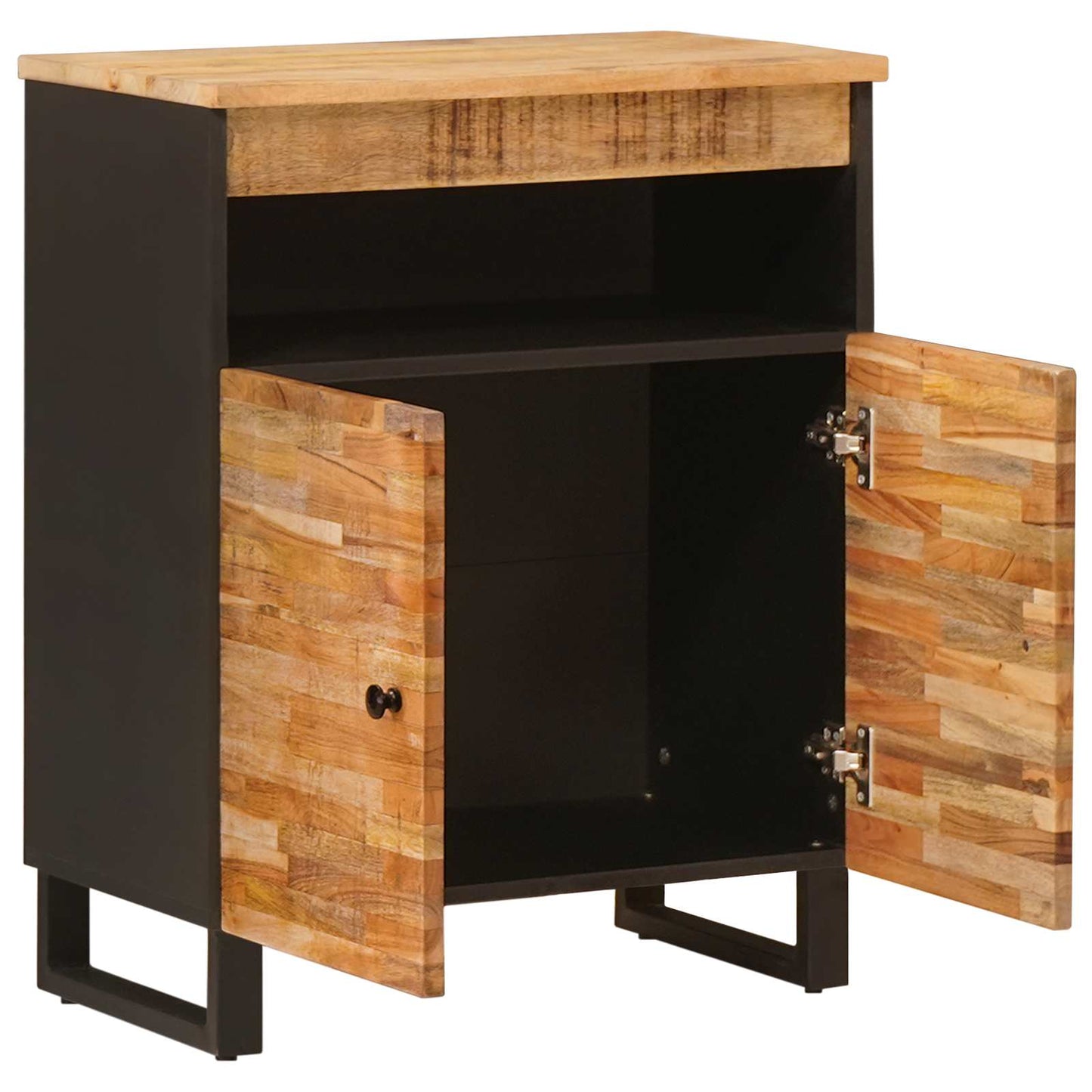 Side Cabinet with Door Brown 60 x 33 x 75 cm Solid Mango Wood