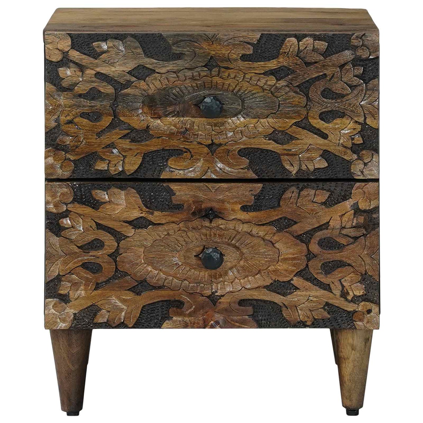 Bedside Cabinet 2 pcs Brown 40 x 33.5 x 46 cm Solid Mango Wood