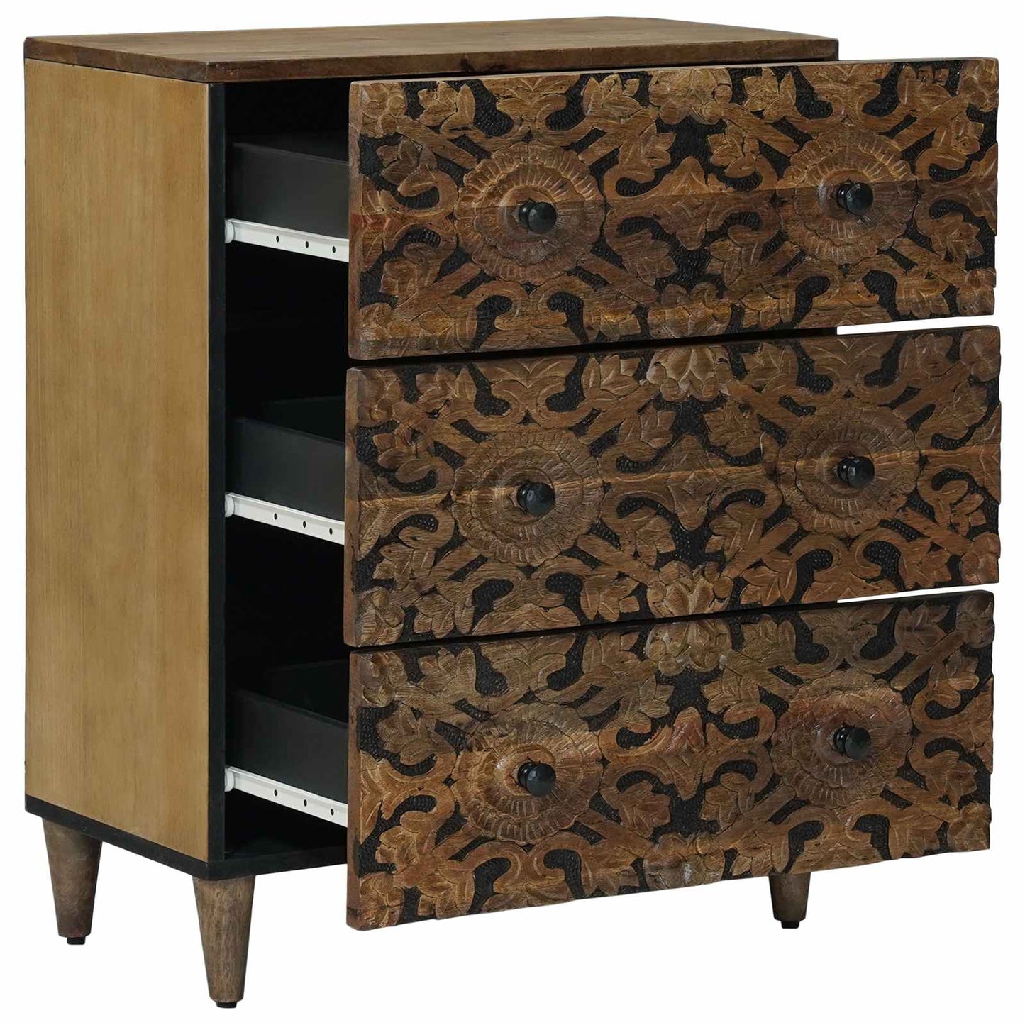 Storage Sideboard Brown 60 x 33.5 x 75 cm Solid Mango Wood